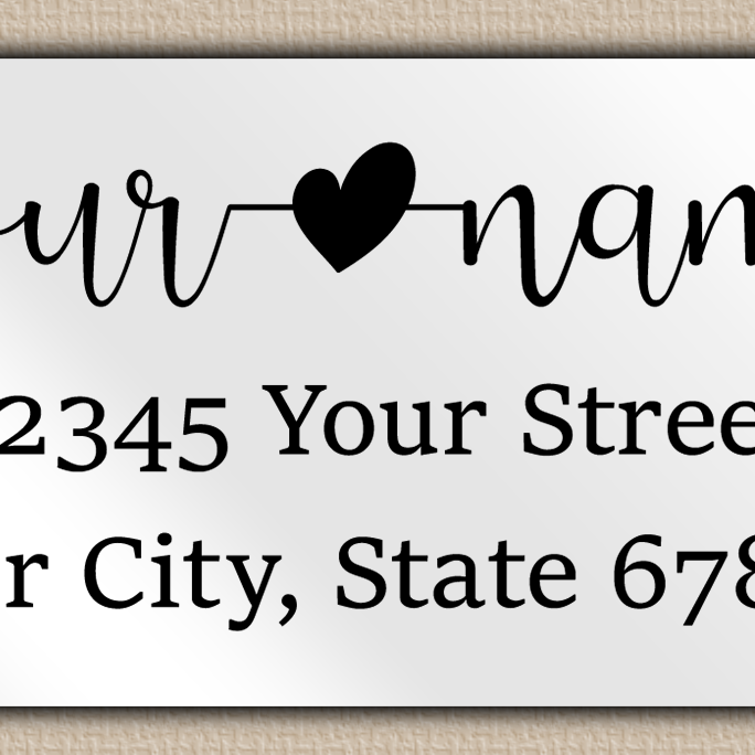 White Glossy Modern Script With Heart Accent  Return Address Labels