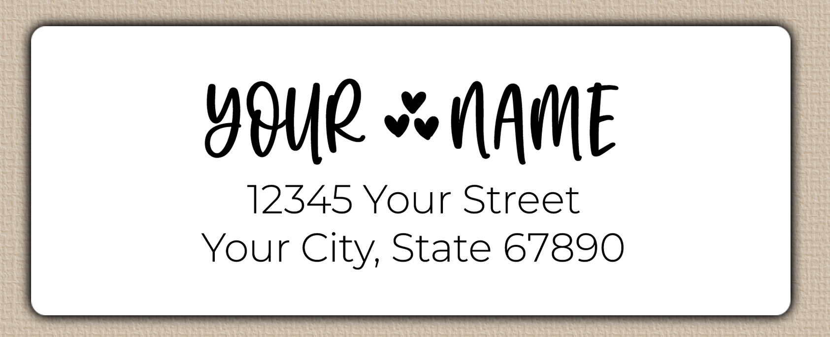 White Whimsical Hearts Accent Return Address Labels