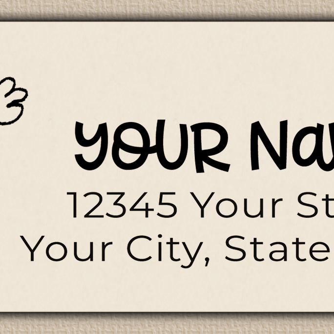 Ivory Rustic Line Art Flowers Return Address Labels