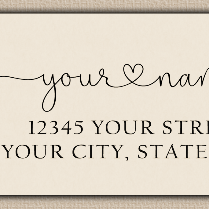 Ivory Heart Line Art Flower Return Address Labels