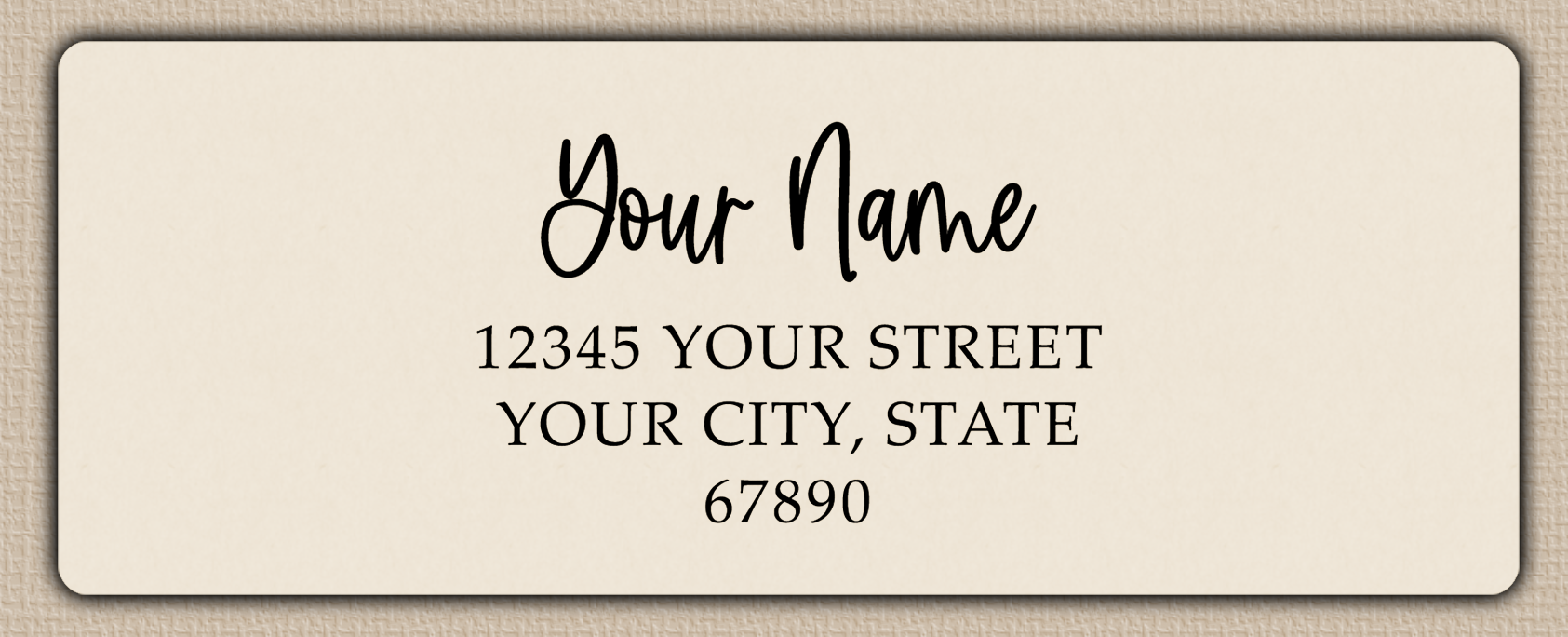 Ivory Bouncy Handwriting Script Return Address Labels