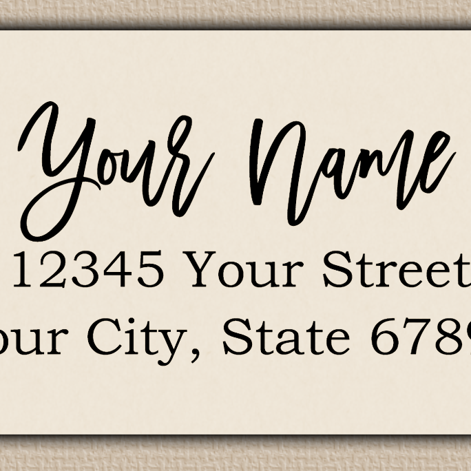 Ivory Bouncy Modern Script Return Address Labels