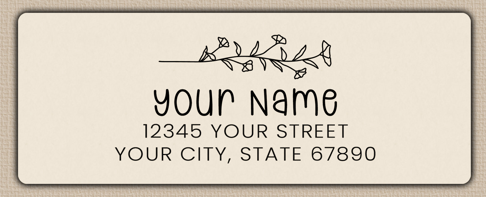 Ivory Morning Glory Line Art Return Address Labels