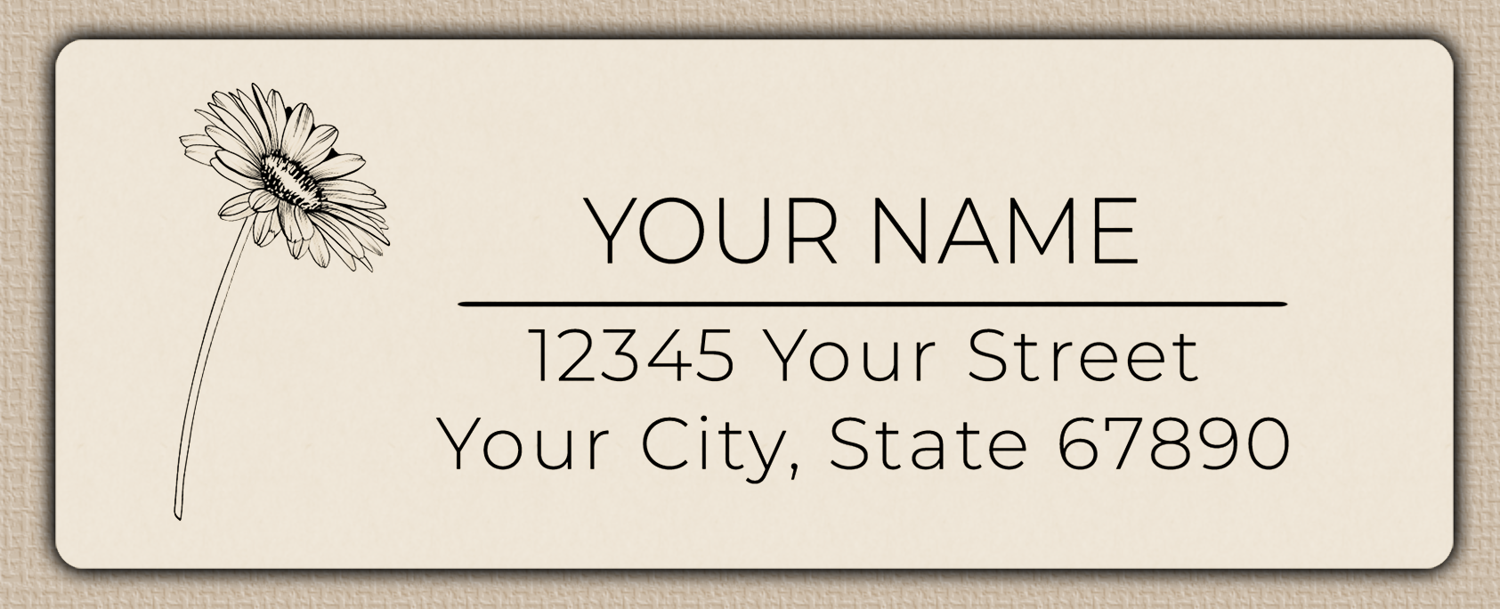 Ivory Gerber Daisy Line Art Return Address Labels