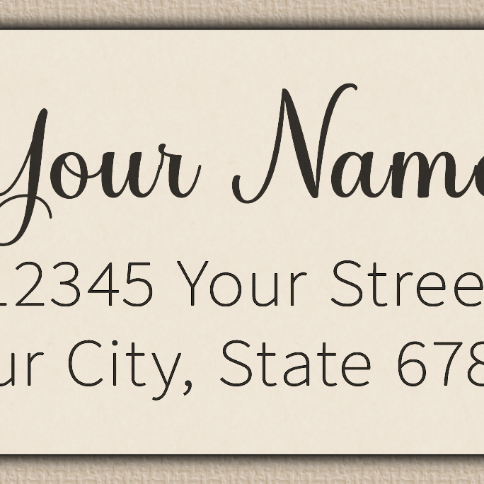 Ivory Charming Cursive Script Return Address Labels