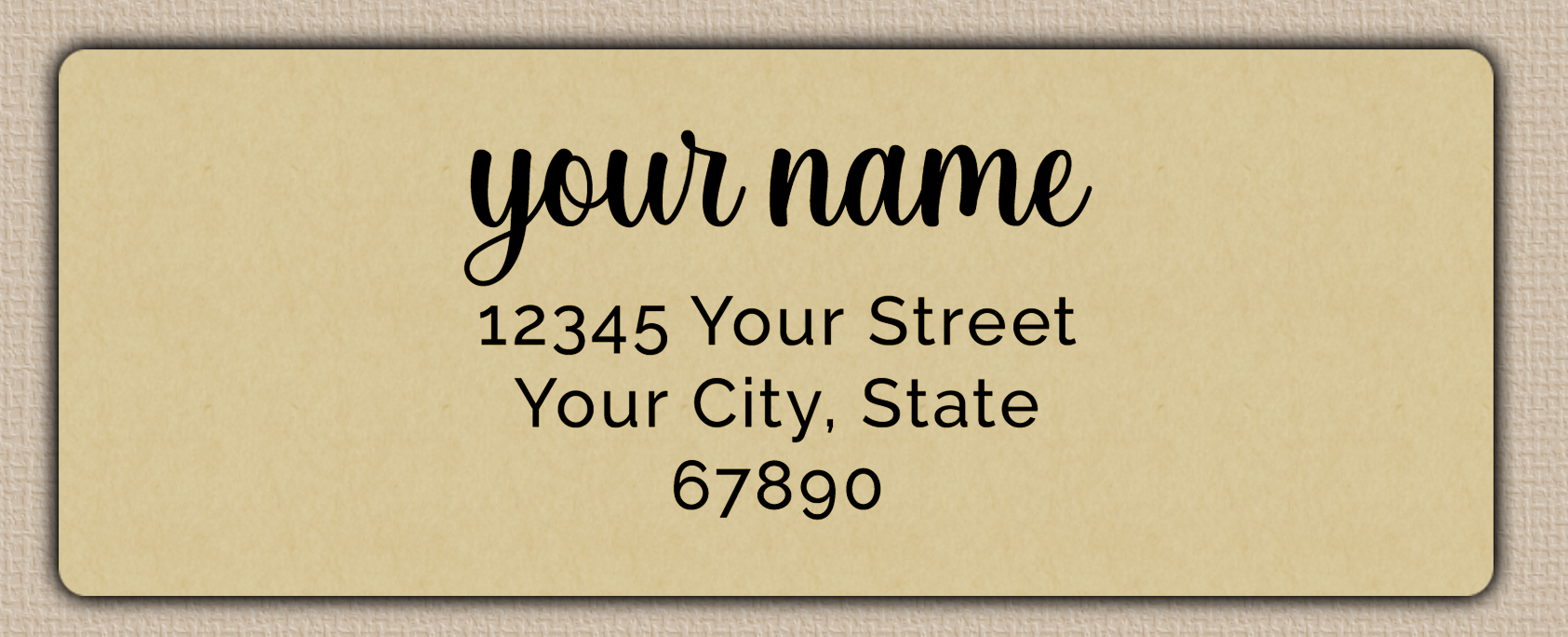 Ecru Modern Graceful Script Return Address Labels