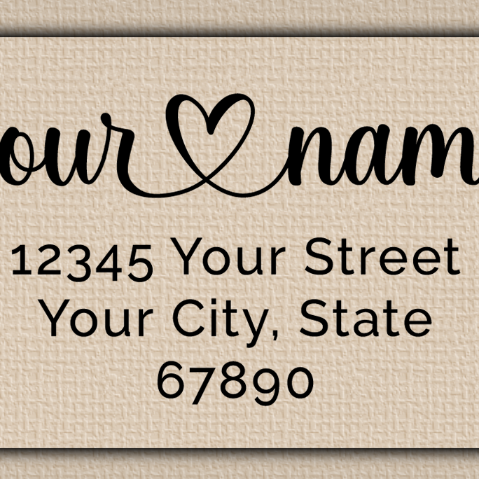 Clear Glossy Elegant Flourish Heart Return Address Labels