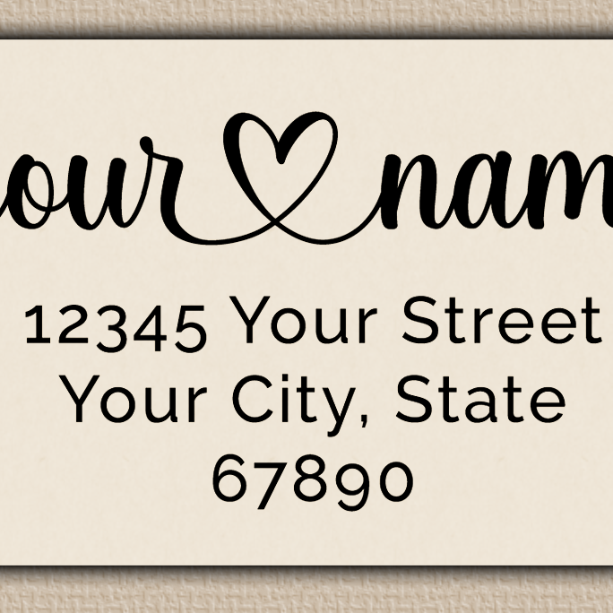 Ivory Elegant Flourish Heart Return Address Labels