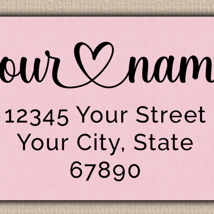 Pink Elegant Flourish Heart Return Address Labels