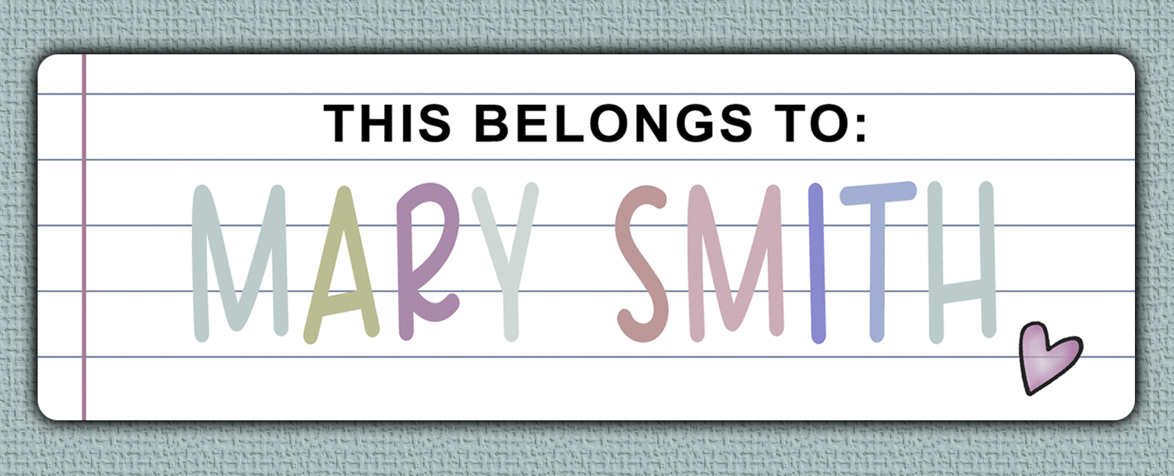 Lined Paper Name Stickers - this belongs to option