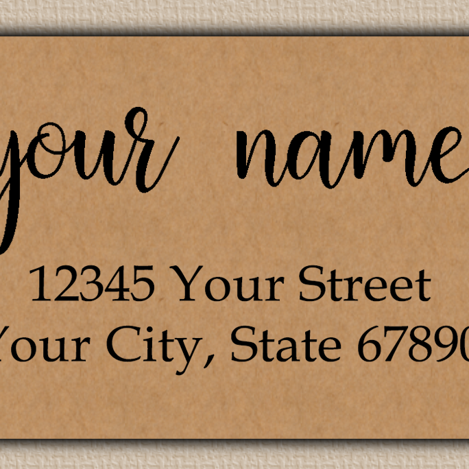 Brown Heart Flourish Return Address Labels