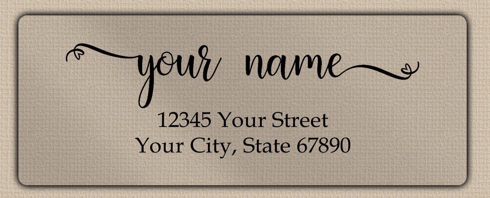 Clear Matt Heart Flourish Return Address Labels