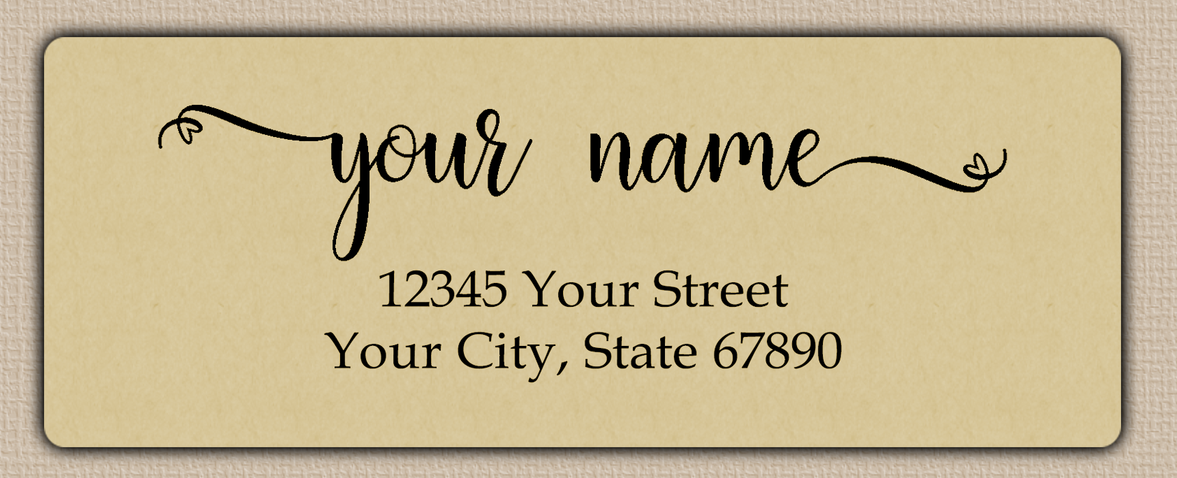 Ecru Heart Flourish Return Address Labels
