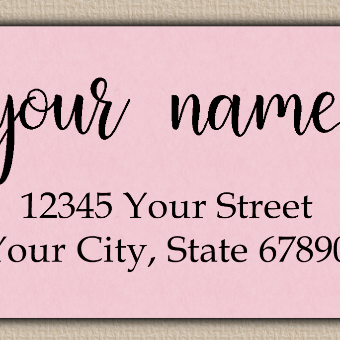 Pink Heart Flourish Return Address Labels