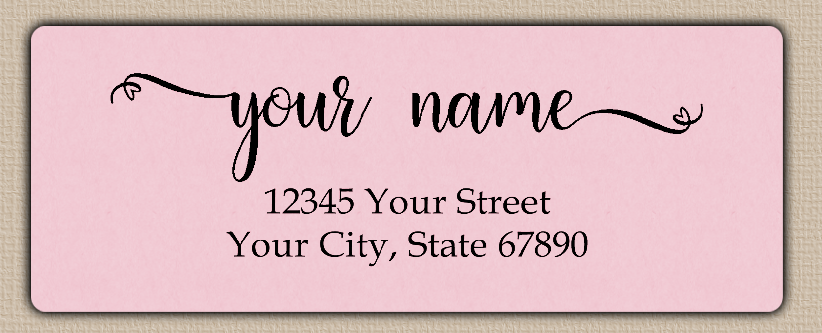 Pink Heart Flourish Return Address Labels