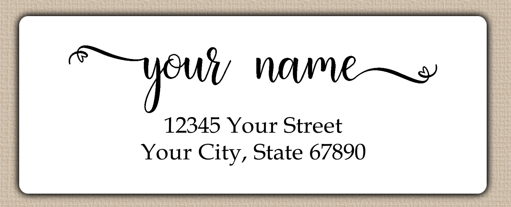 White Heart Flourish Return Address Labels