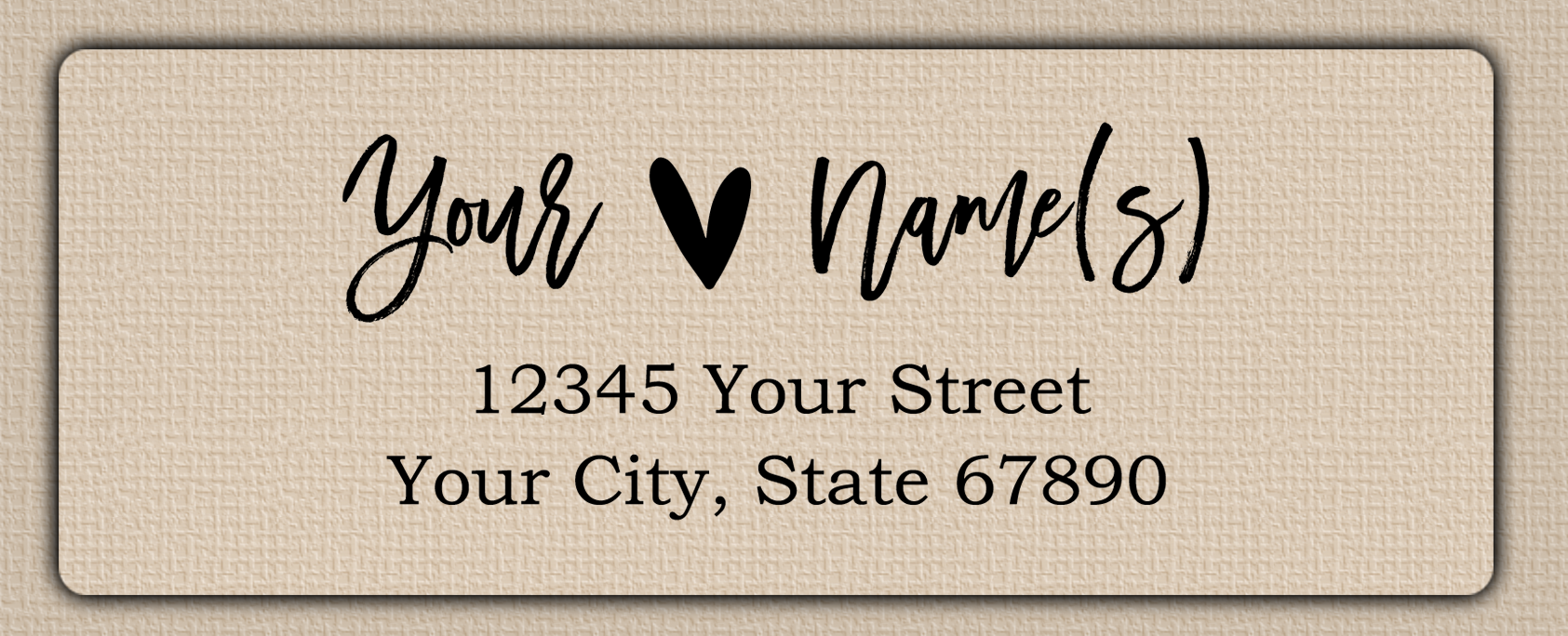 Clear Glossy Brush Script Heart Return Address Labels