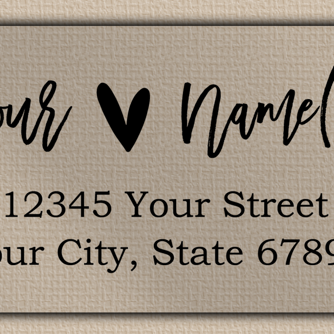 Clear Matt Brush Script Heart Return Address Labels