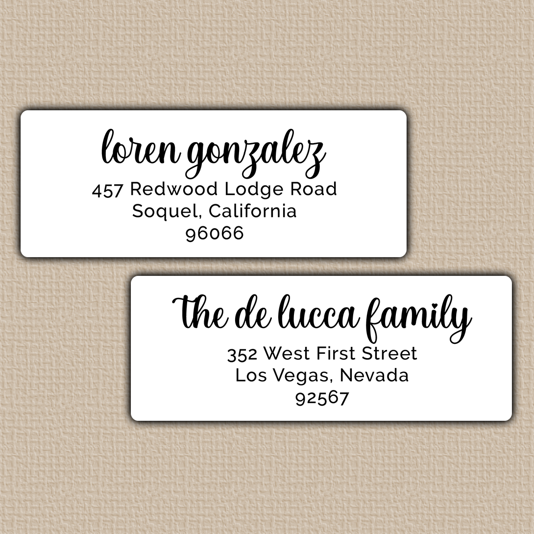 Modern Graceful Script Return Address Labels
