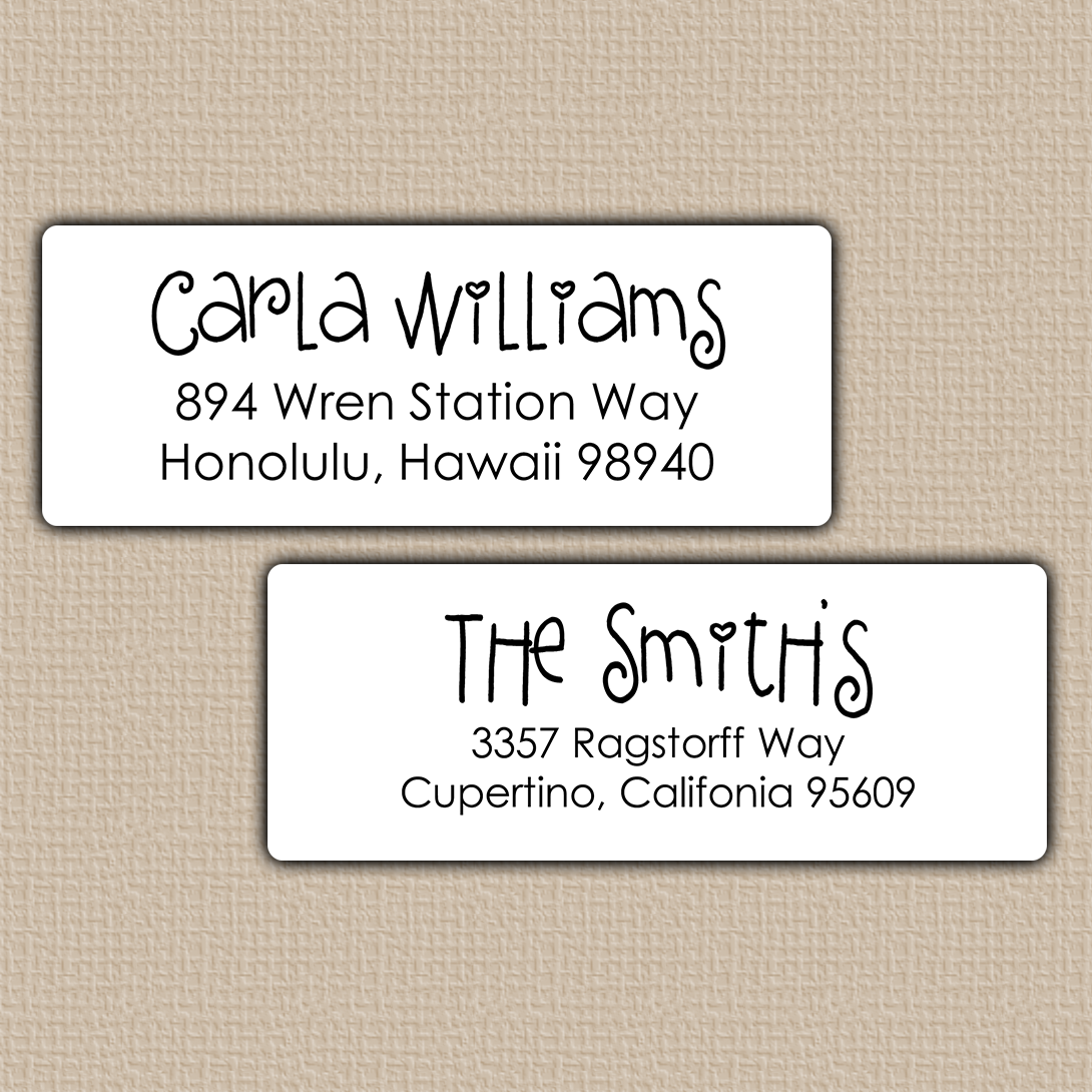 Whimsical Script Return Address Labels