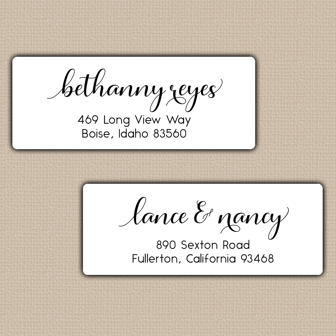 Modern Feminine Script Return Address Labels
