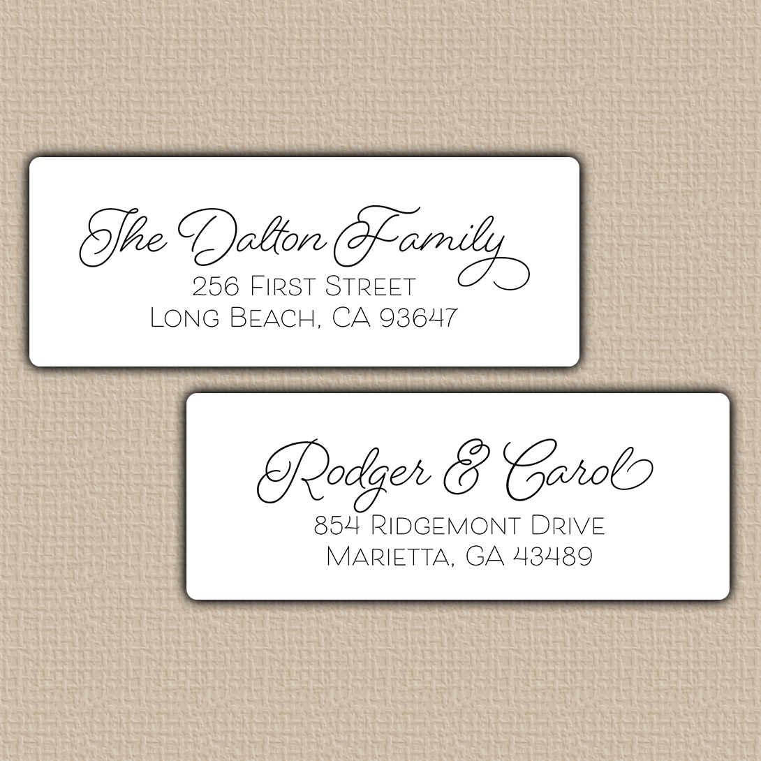 Romantic Monoline Script Return Address Labels