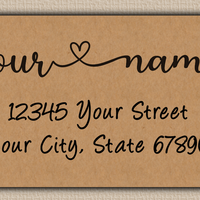 Brown Adorable Heart Accent Return Address Labels