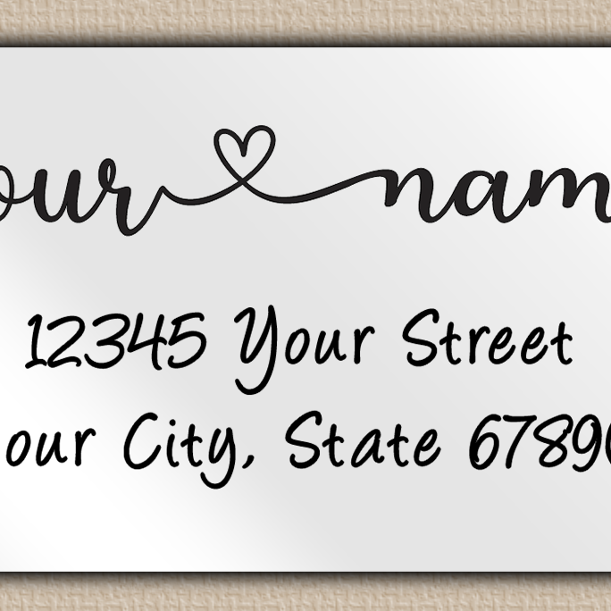 White Glossy Adorable Heart Accent Return Address Labels