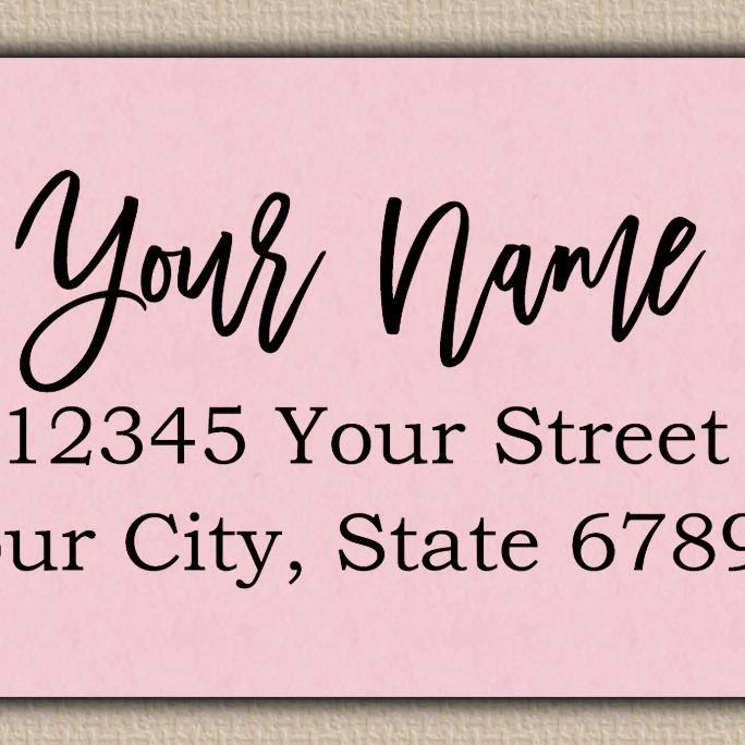 Pink Bouncy Modern Script Return Address Labels