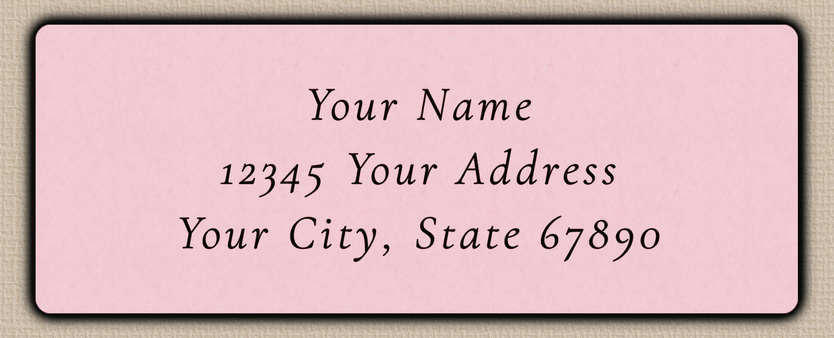 Pink Classic Wedding Script Return Address Labels