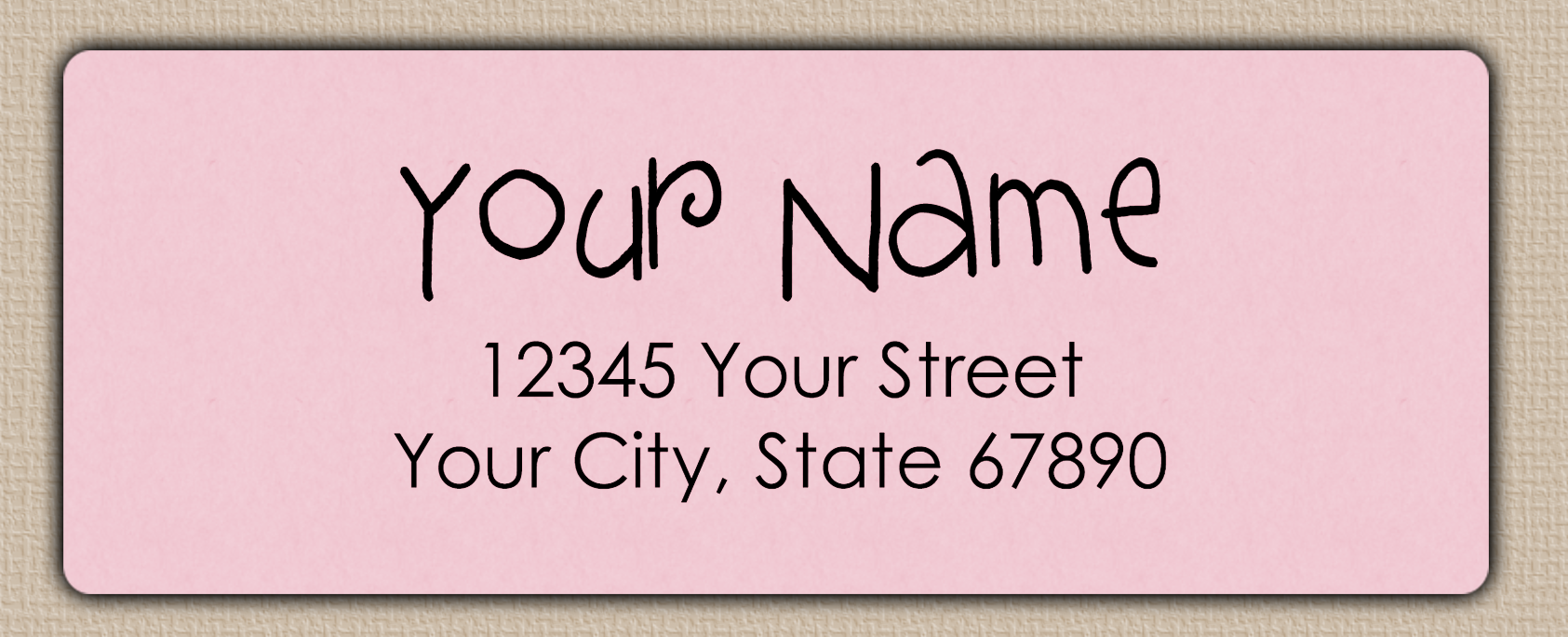 Pink Whimsical Script Return Address Labels