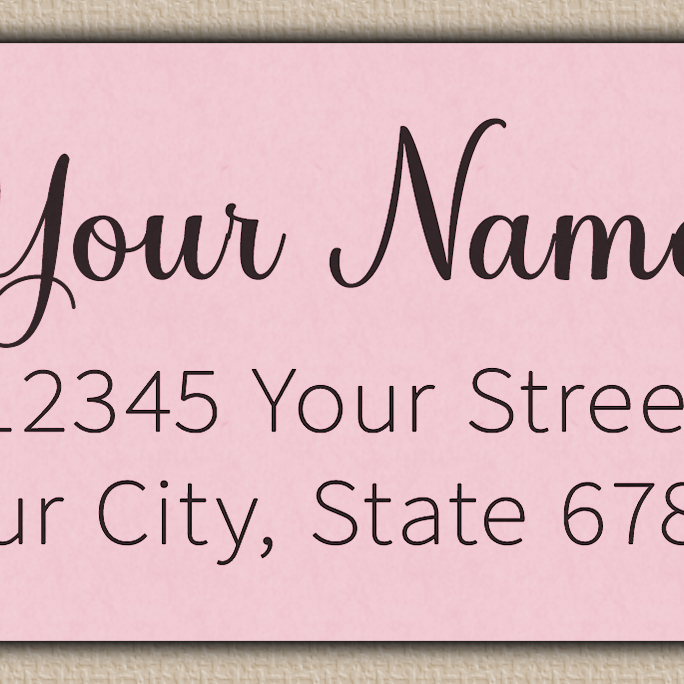 Pink Charming Cursive Script Return Address Labels