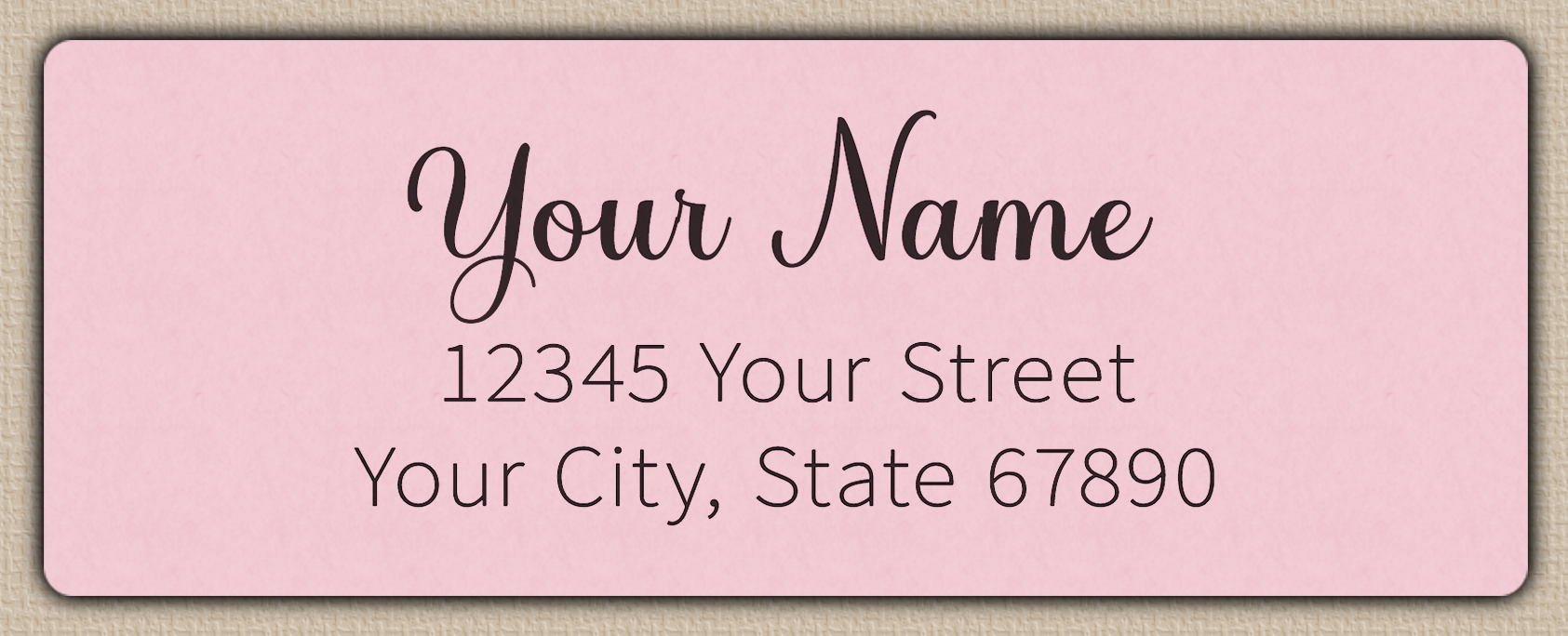 Pink Charming Cursive Script Return Address Labels