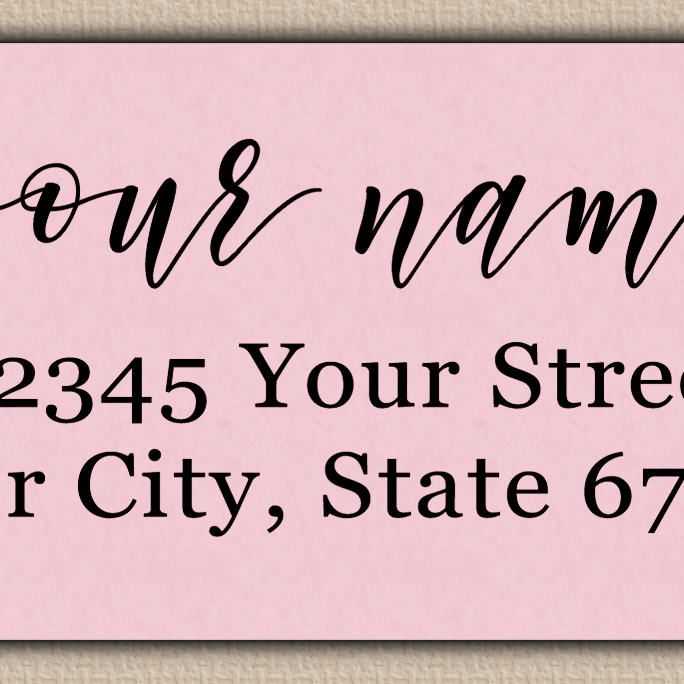 Pink Elegant Script Return Address Labels