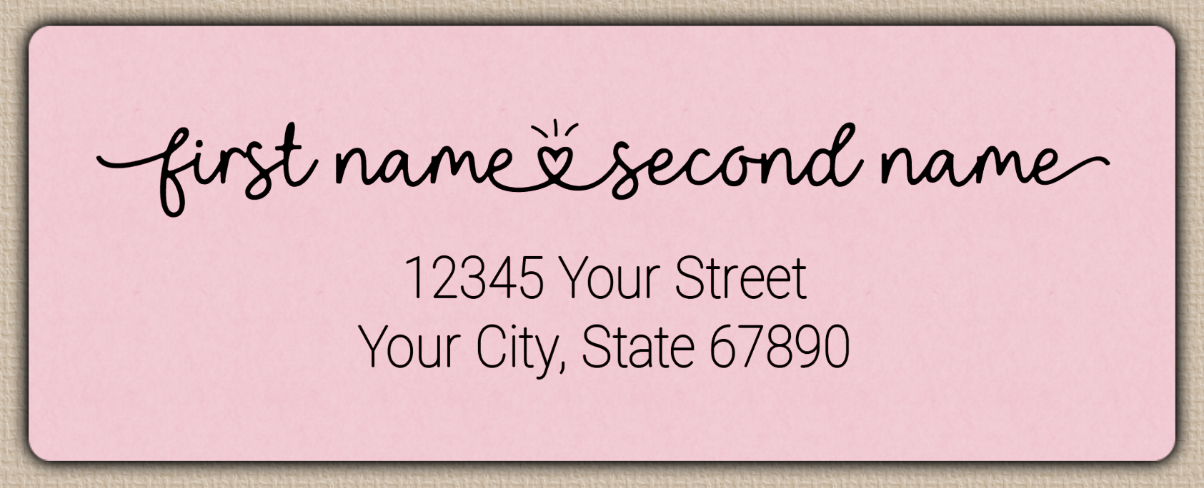Pink Monoline Heart Script Return Address Labels