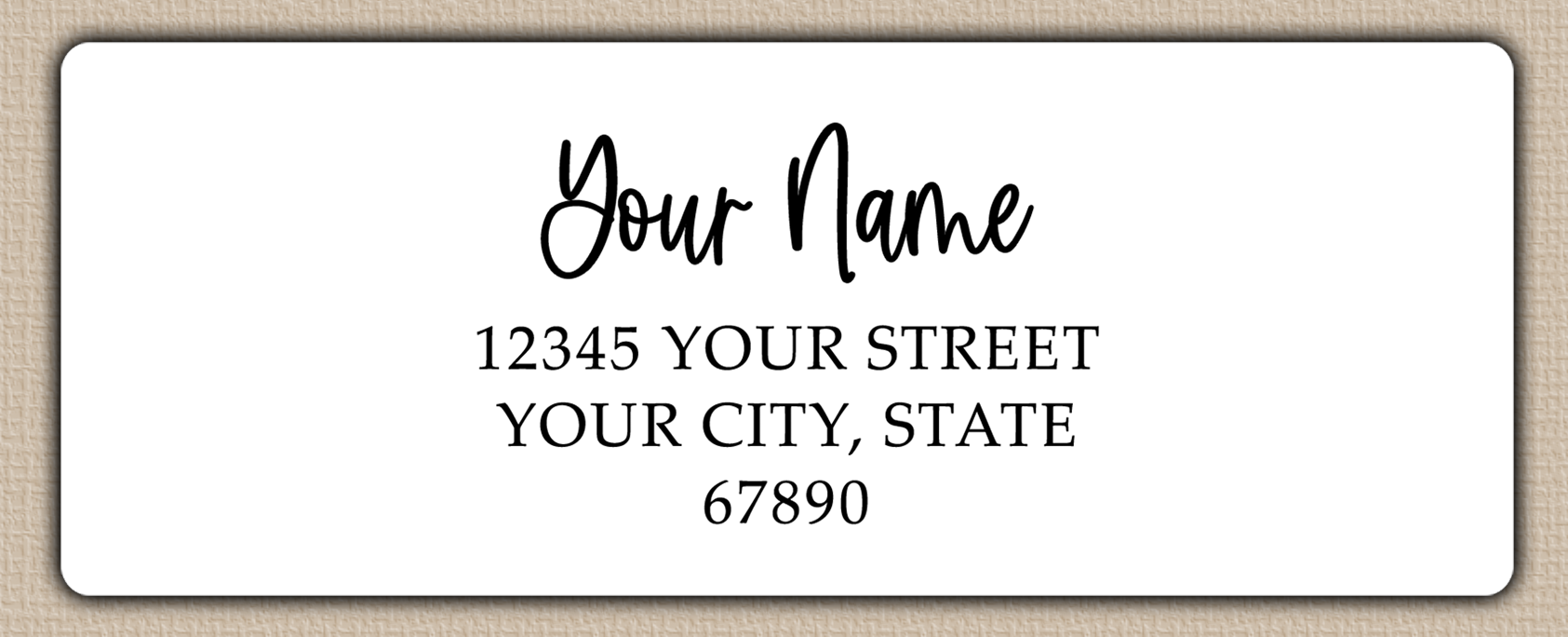 White Bouncy Handwriting Script Return Address Labels