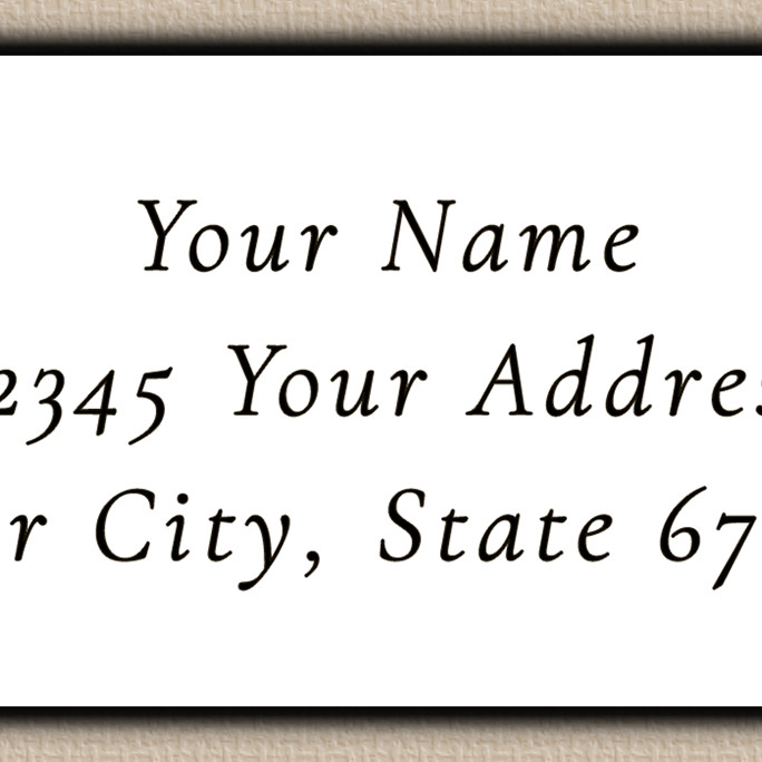 White Classic Wedding Script Return Address Labels