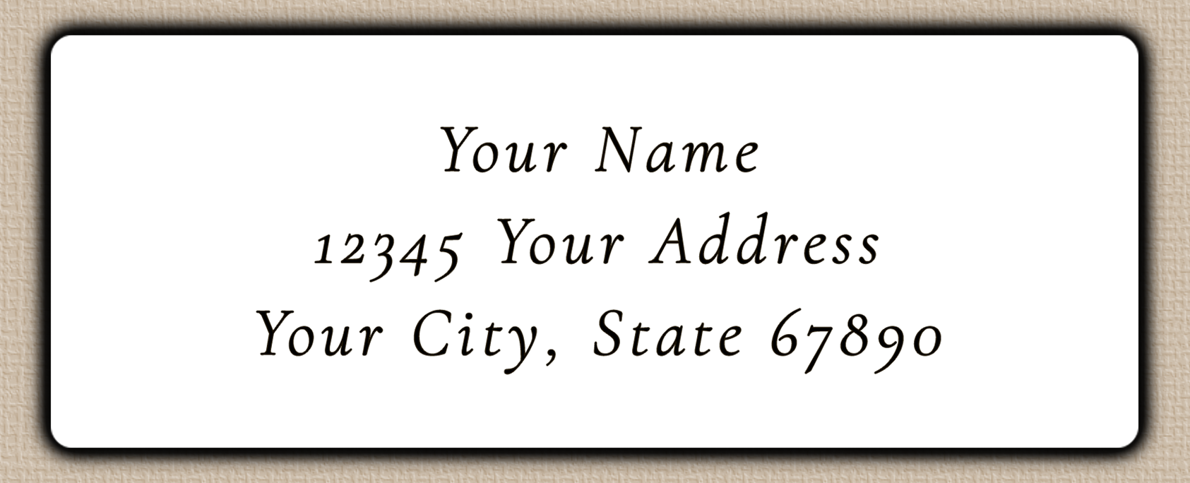 White Classic Wedding Script Return Address Labels
