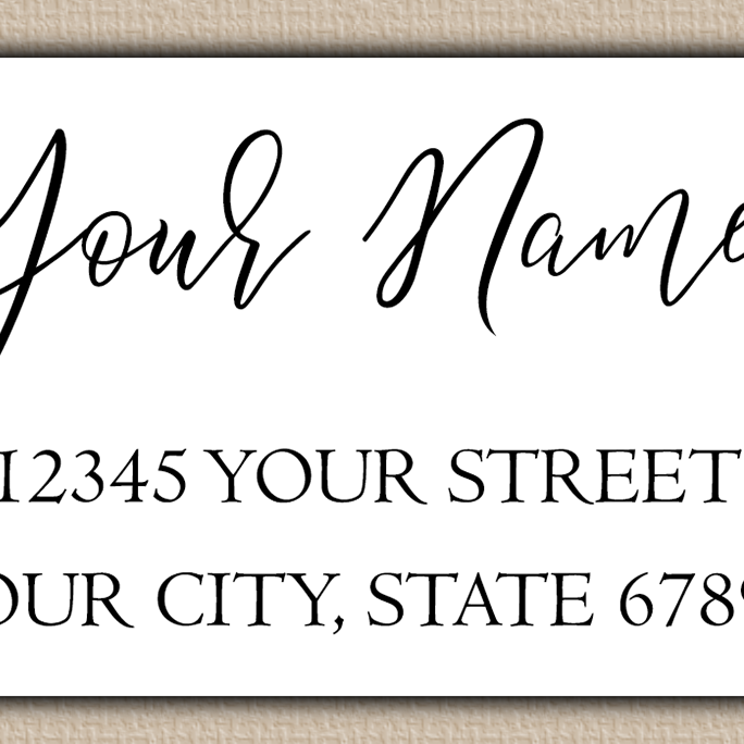 White Elegant Flowing Script Return Address Labels