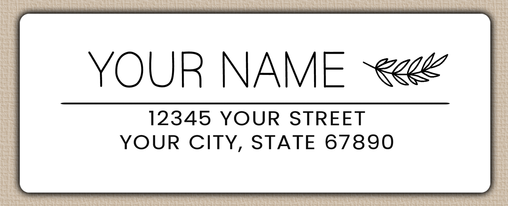 White Olive Branch Line Art Return Address Labels