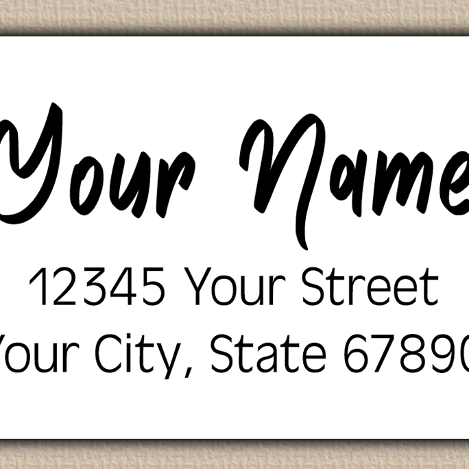 White Modern Bold Brush Script Return Address Labels