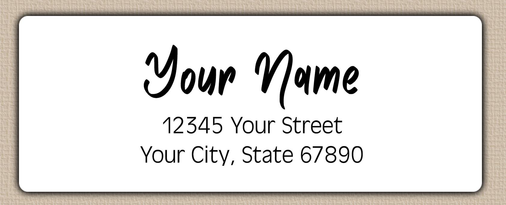White Modern Bold Brush Script Return Address Labels