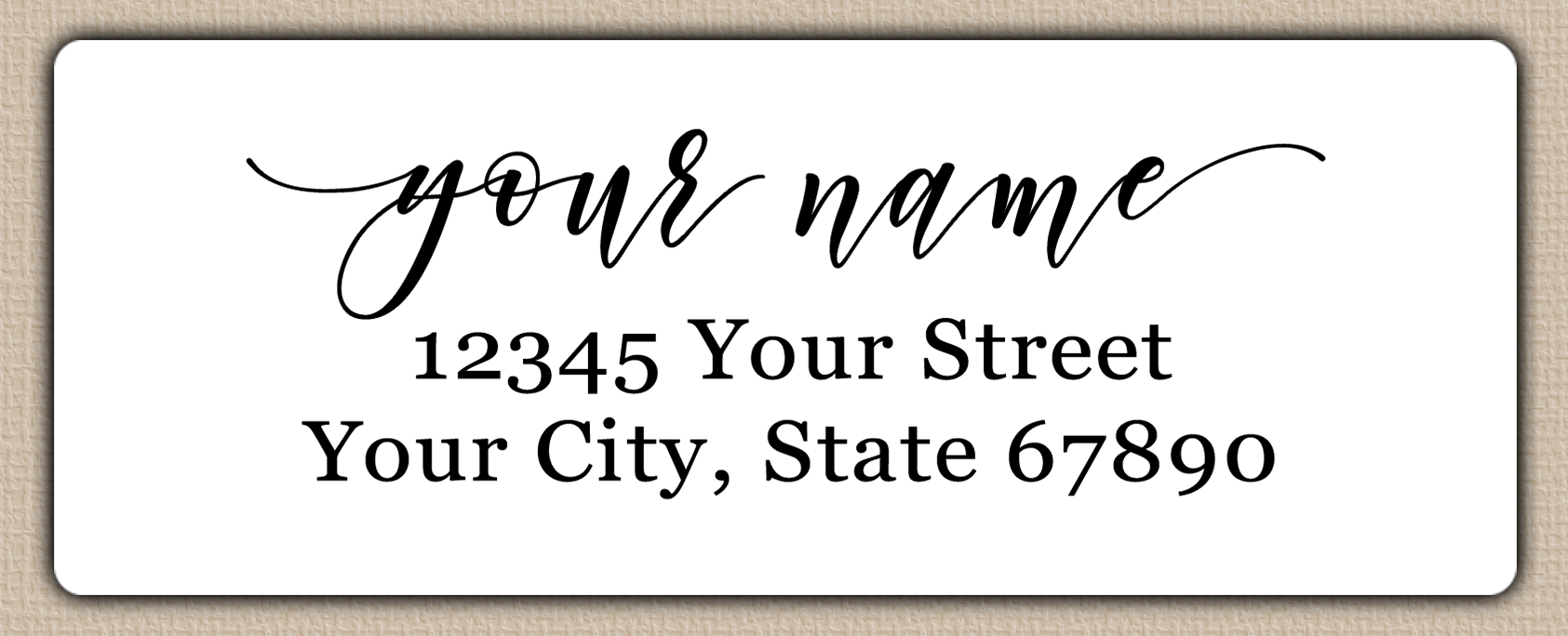 White Elegant Script Return Address Labels