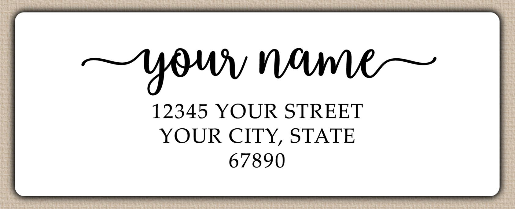 White Elegant Swash Calligraphy Return Address Labels