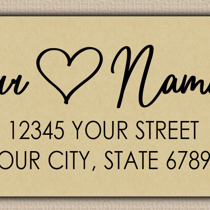 Ecru Modern Heart Return Address Labels