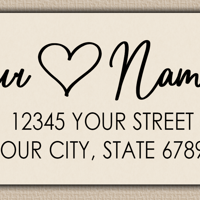 Ivory Modern Heart Return Address Labels