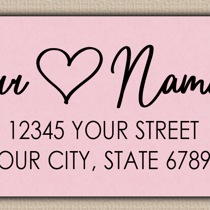 Pink Modern Heart Return Address Labels