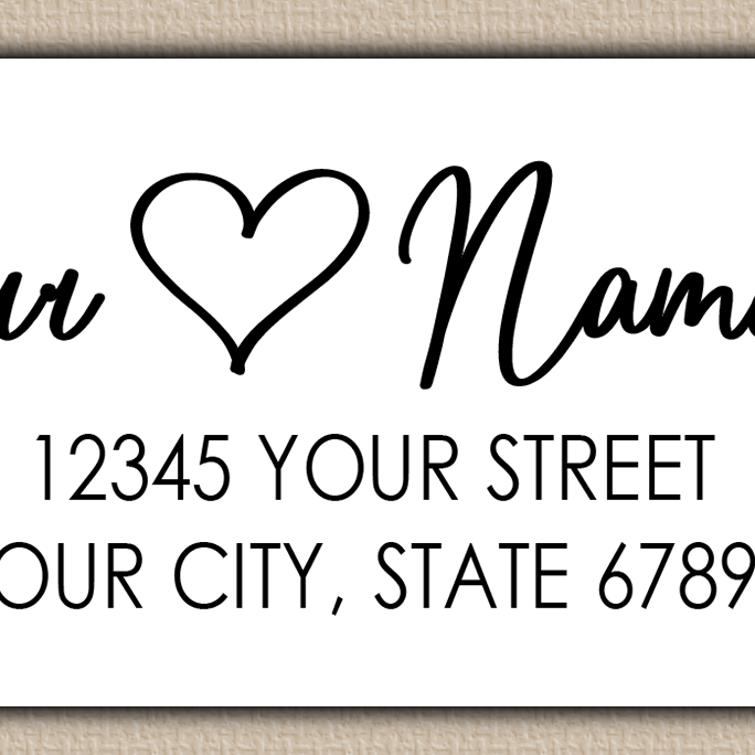 White Modern Heart Return Address Labels
