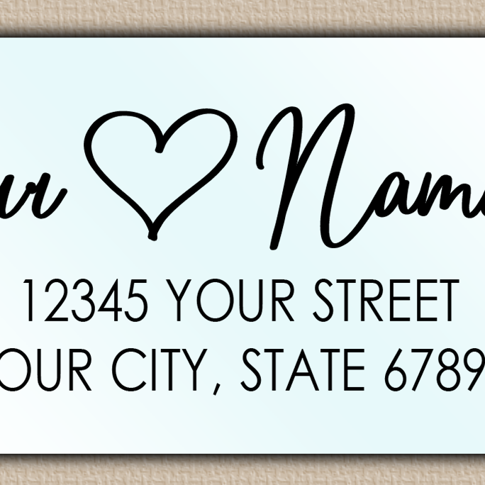 Waterproof Modern Heart Return Address Labels