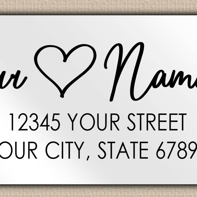 White Glossy Modern Heart Return Address Labels
